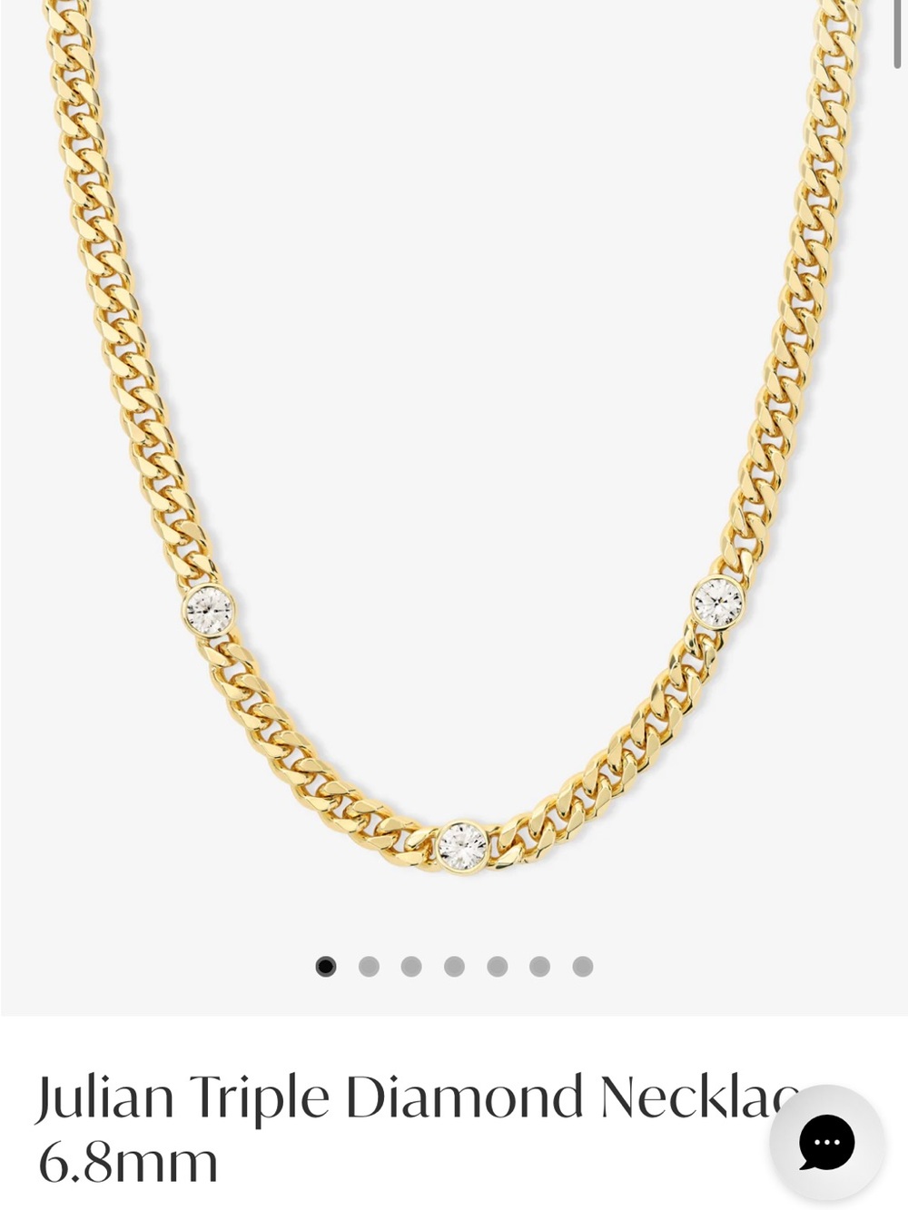 Julian Triple Diamond Necklace 6.8mm
Gold|White Diamondettes - 16”